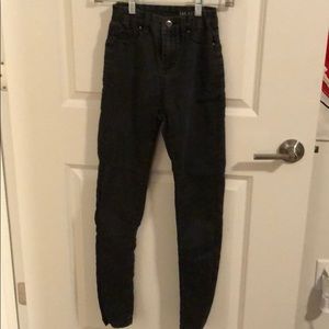 Faded black high waisted skinny jeans